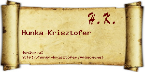 Hunka Krisztofer névjegykártya